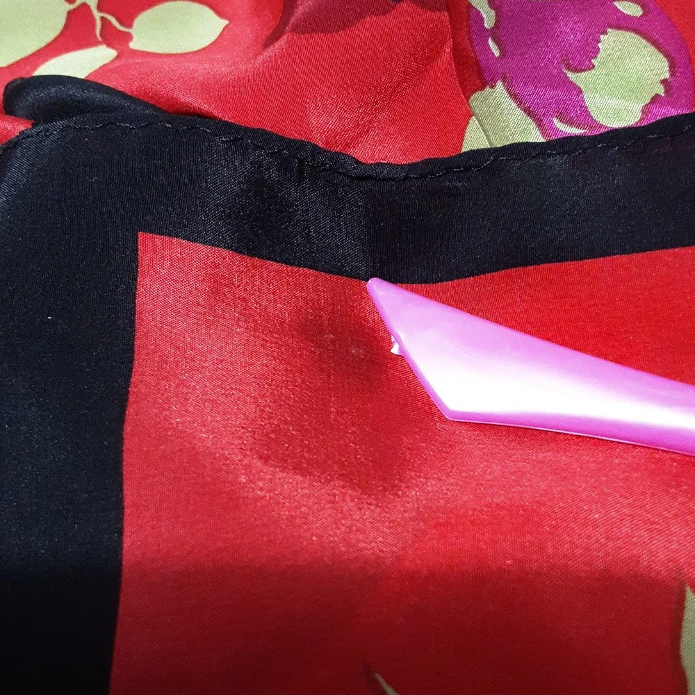 Anne Klein Red and Black‎ Floral Cottagecore Beach Scarf